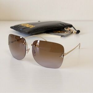 New! Fendi Brown Gradient Sunglasses, FE4134US 32E, Authentic